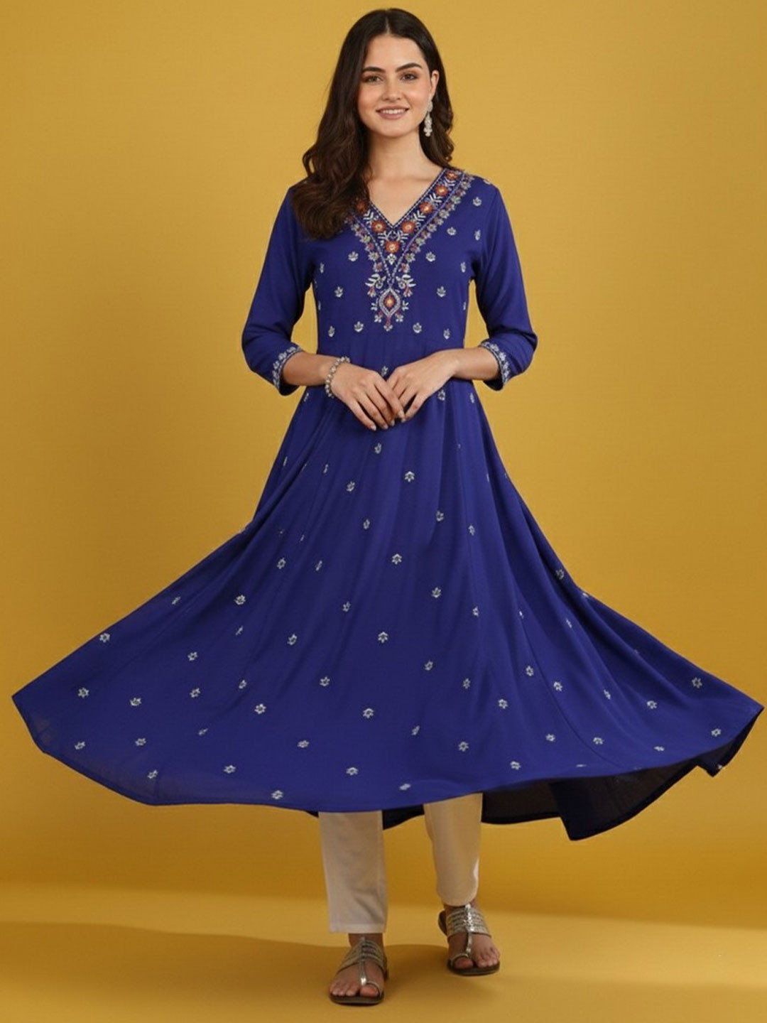 PURVIJA KURTIES Women Embroidered Kurta