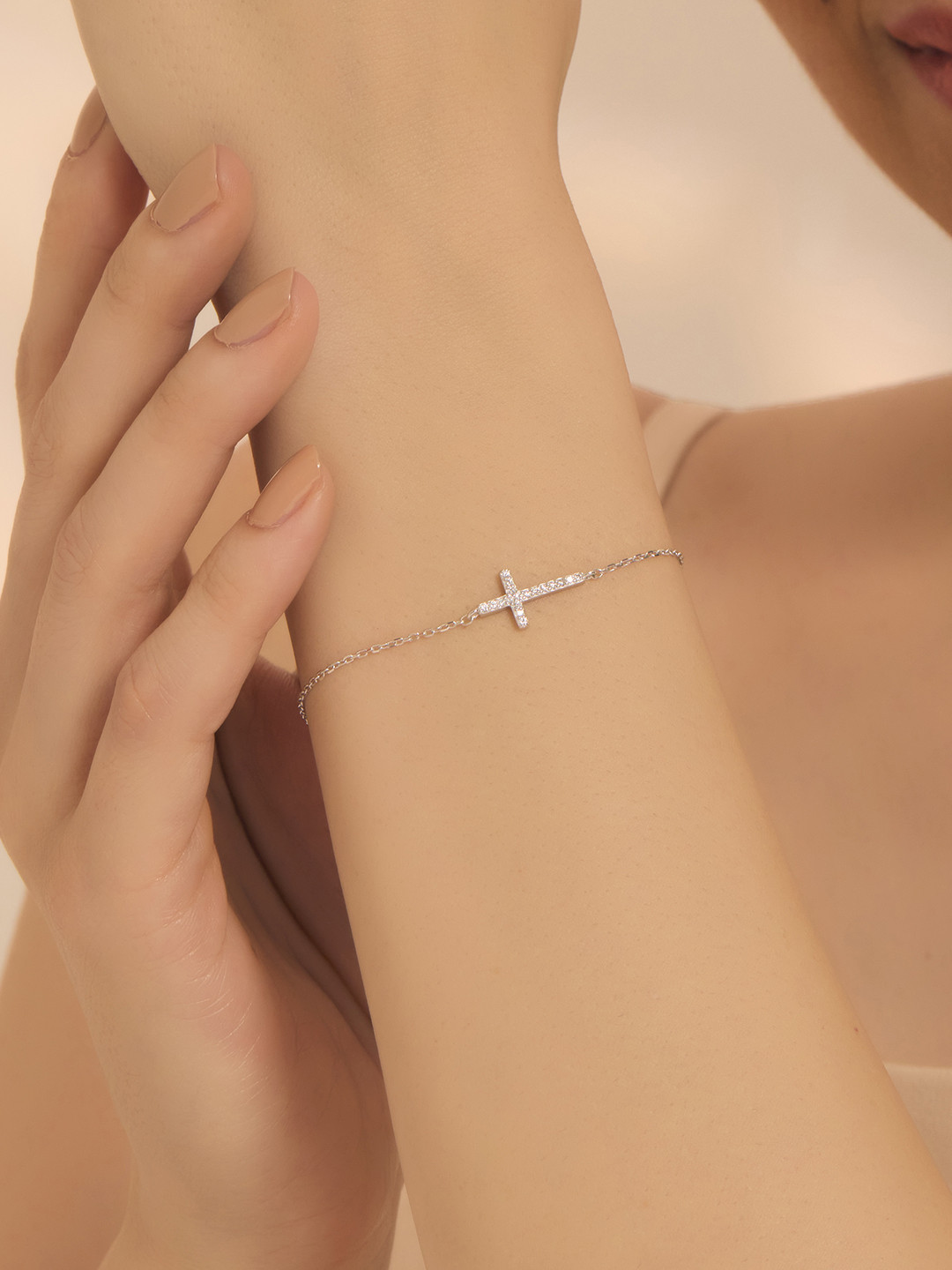 925 Sterling Silver Cross Bracelet
