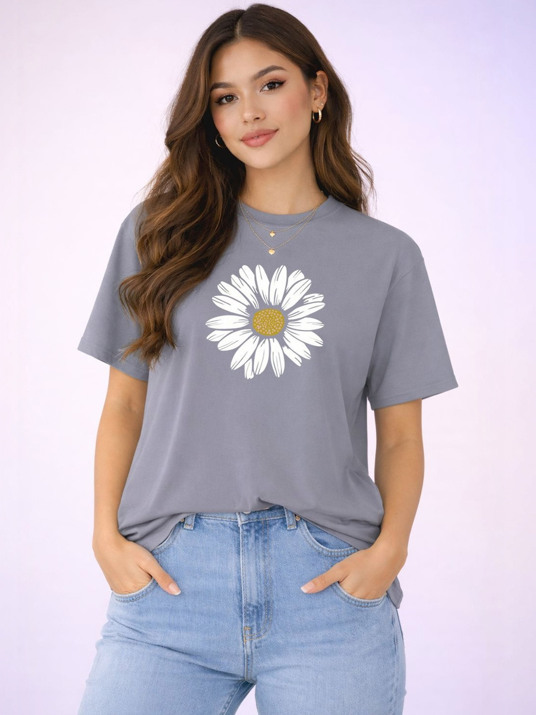 SZN Women Graphic Printed Oversized Cotton T-shirt