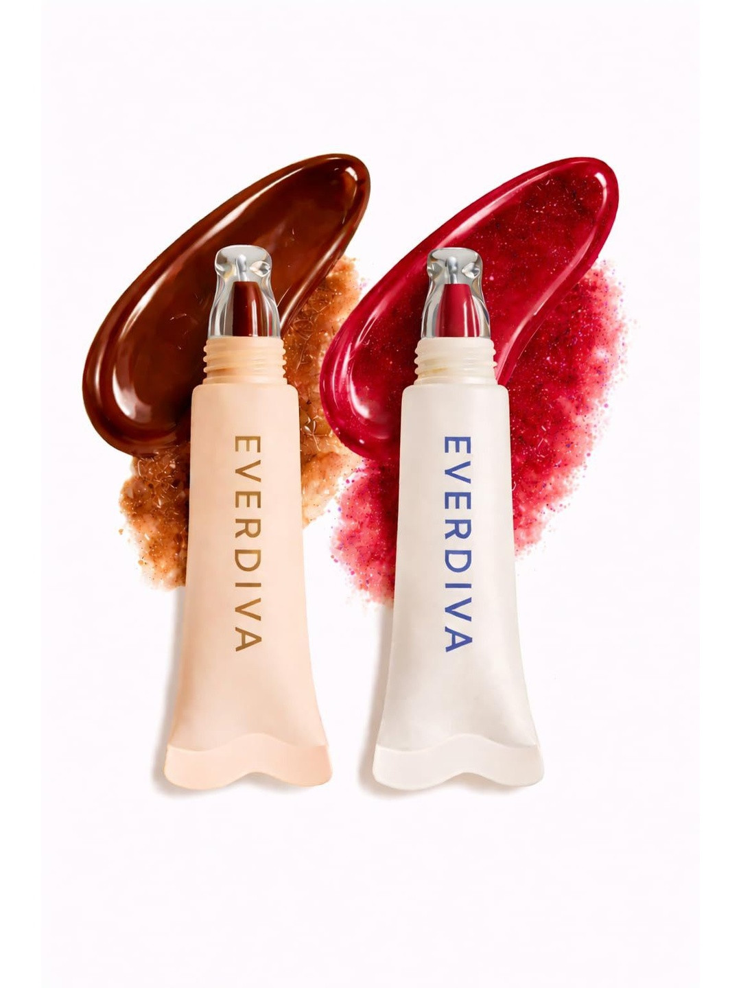 everdiva Set Of 2 Long Lasting & Non-Sticky Lip Gloss - Brown Sugar-Cherry - 20 ml