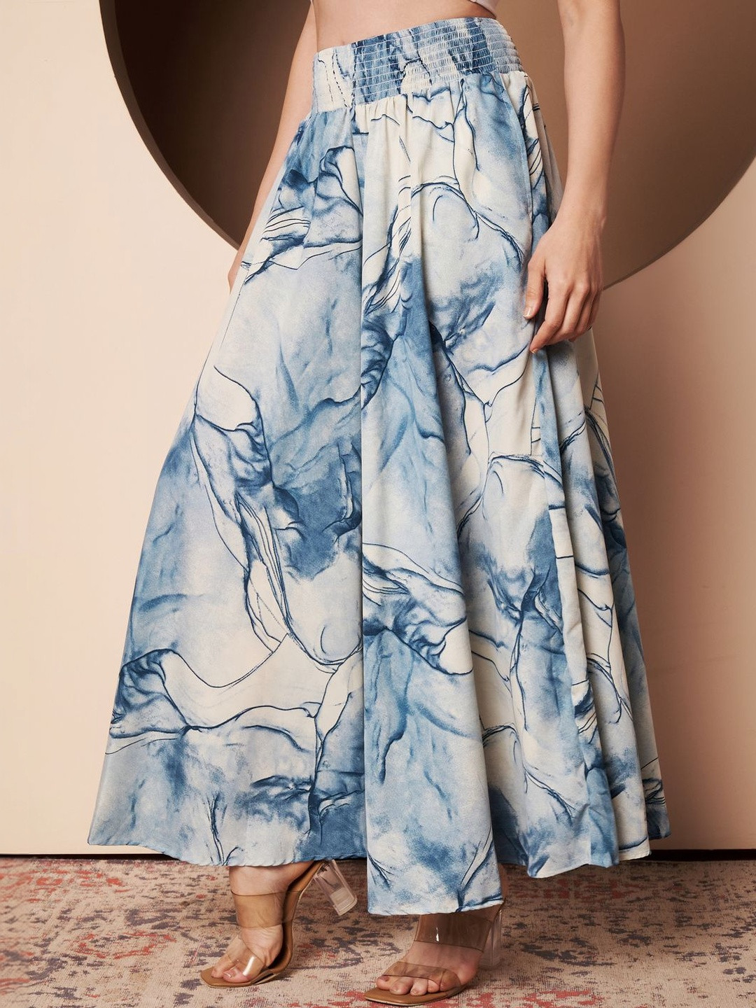 ZWERLON Women Printed Flared Palazzos