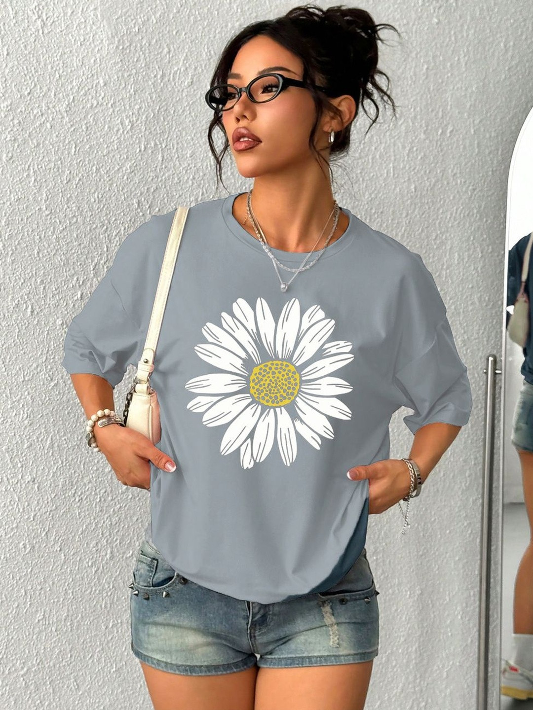 SZN Women Graphic Printed Oversized Cotton T-shirt
