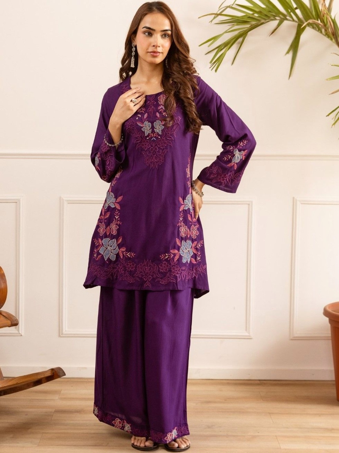 AUTUMN LANE Cotton Tunic with Palazzos
