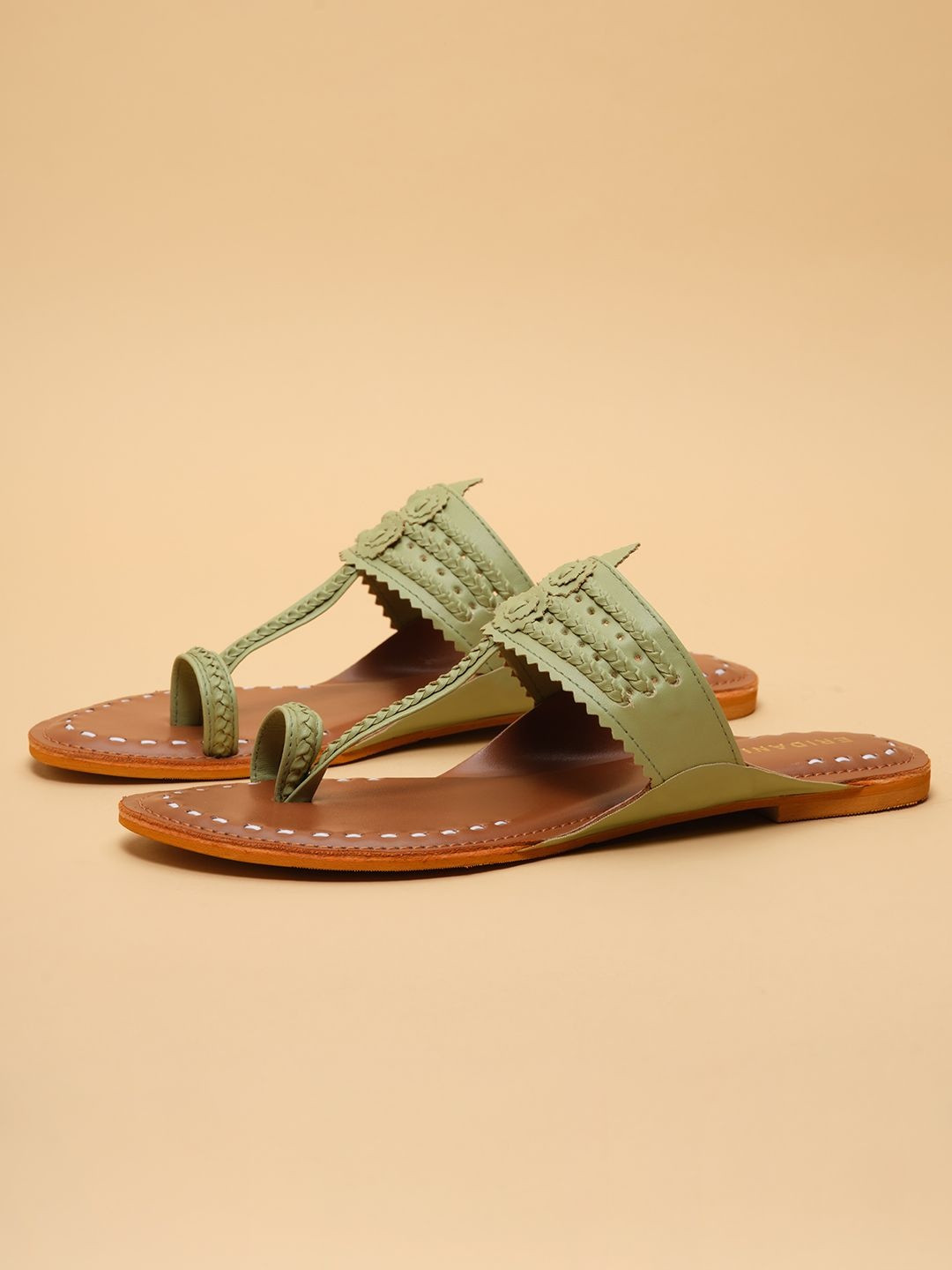 ERIDANI Women Ethnic One Toe Flats