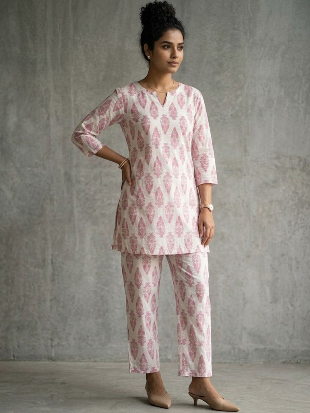 Navibhu Office Printed Tunic with Trousers