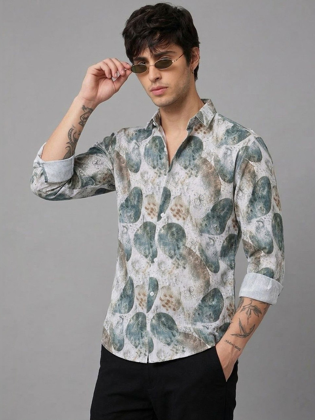 R.Code by The Roadster Life Co. Slim Fit Printed Shirts