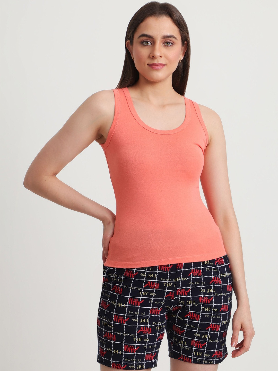 T.T. Women Crop Ribbed Slim Sleeveless Round Neck Casual Wear Tops