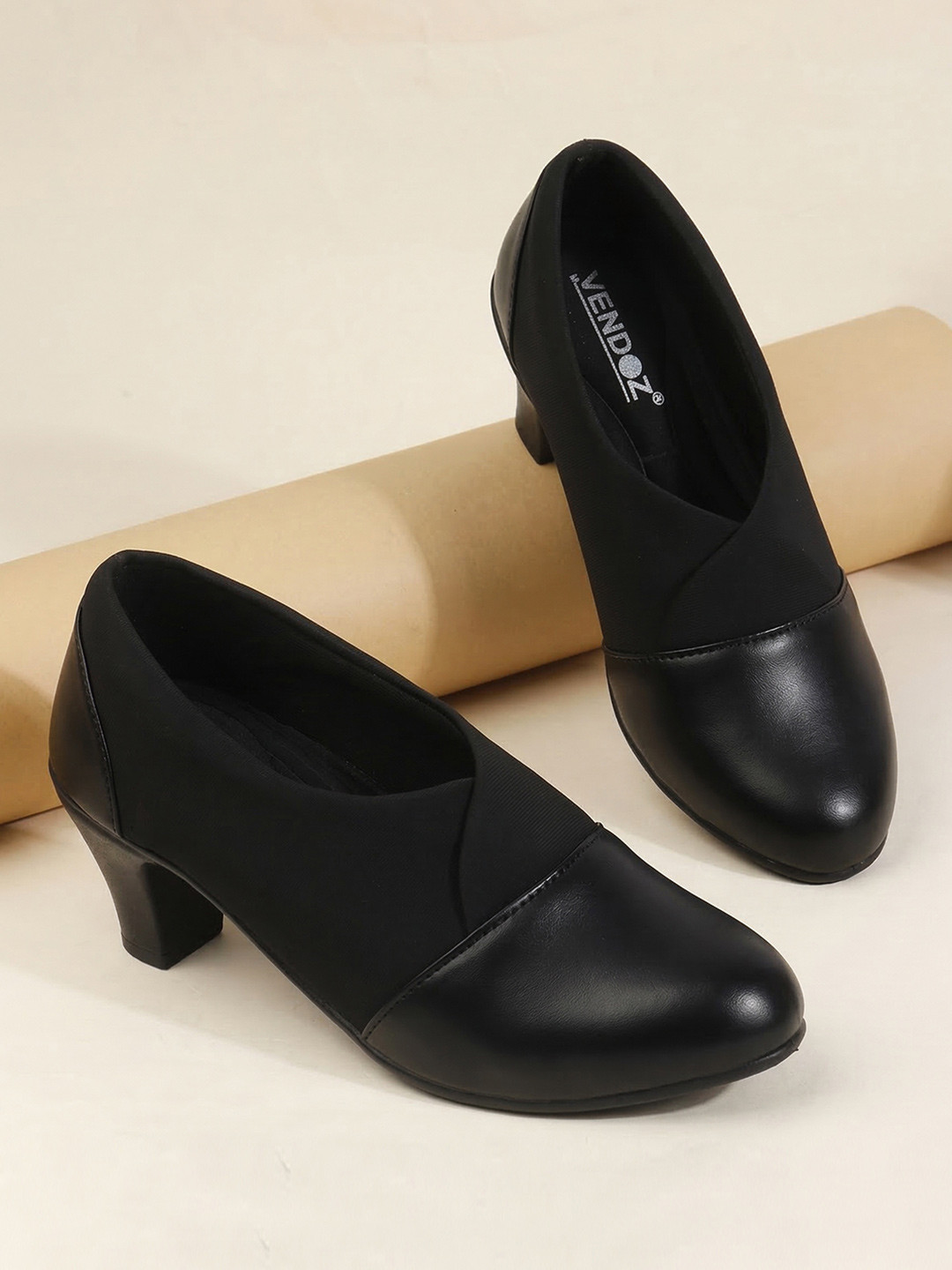 VENDOZ Round Toe Slip-On Ballerinas