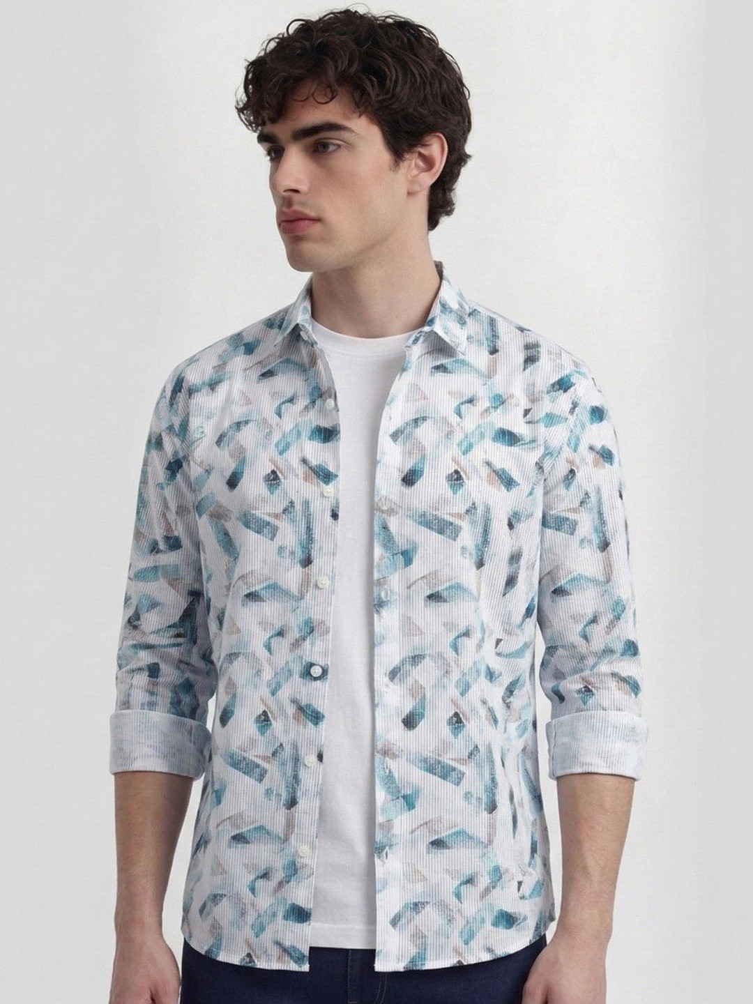 R.Code by The Roadster Life Co. Slim Fit Printed Shirts