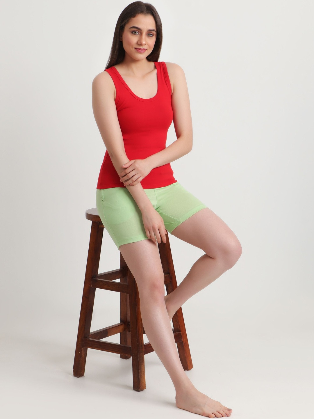 T.T. Women Regular Ribbed Slim Sleeveless Round Neck Casual Wear Tops
