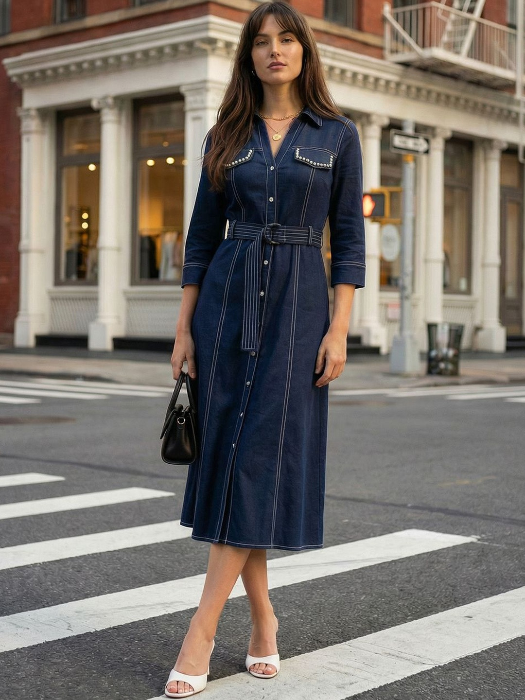 ZUMMER Embellished A-Line Midi Dress
