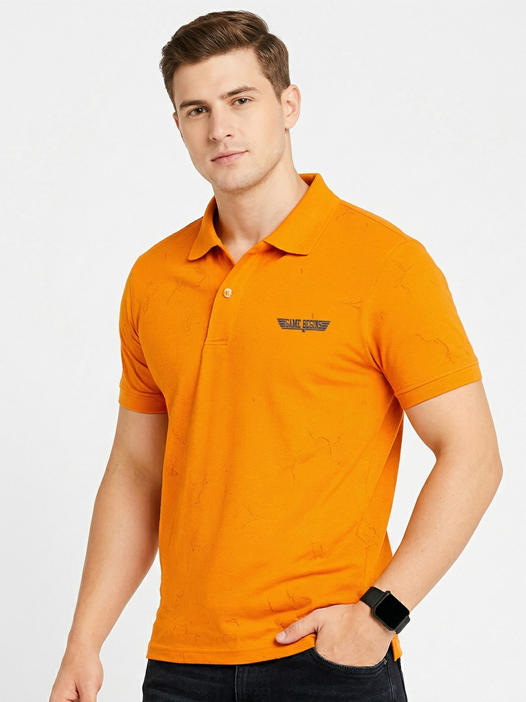 Here&Now X Game Begins Men Polo Collar T-shirt