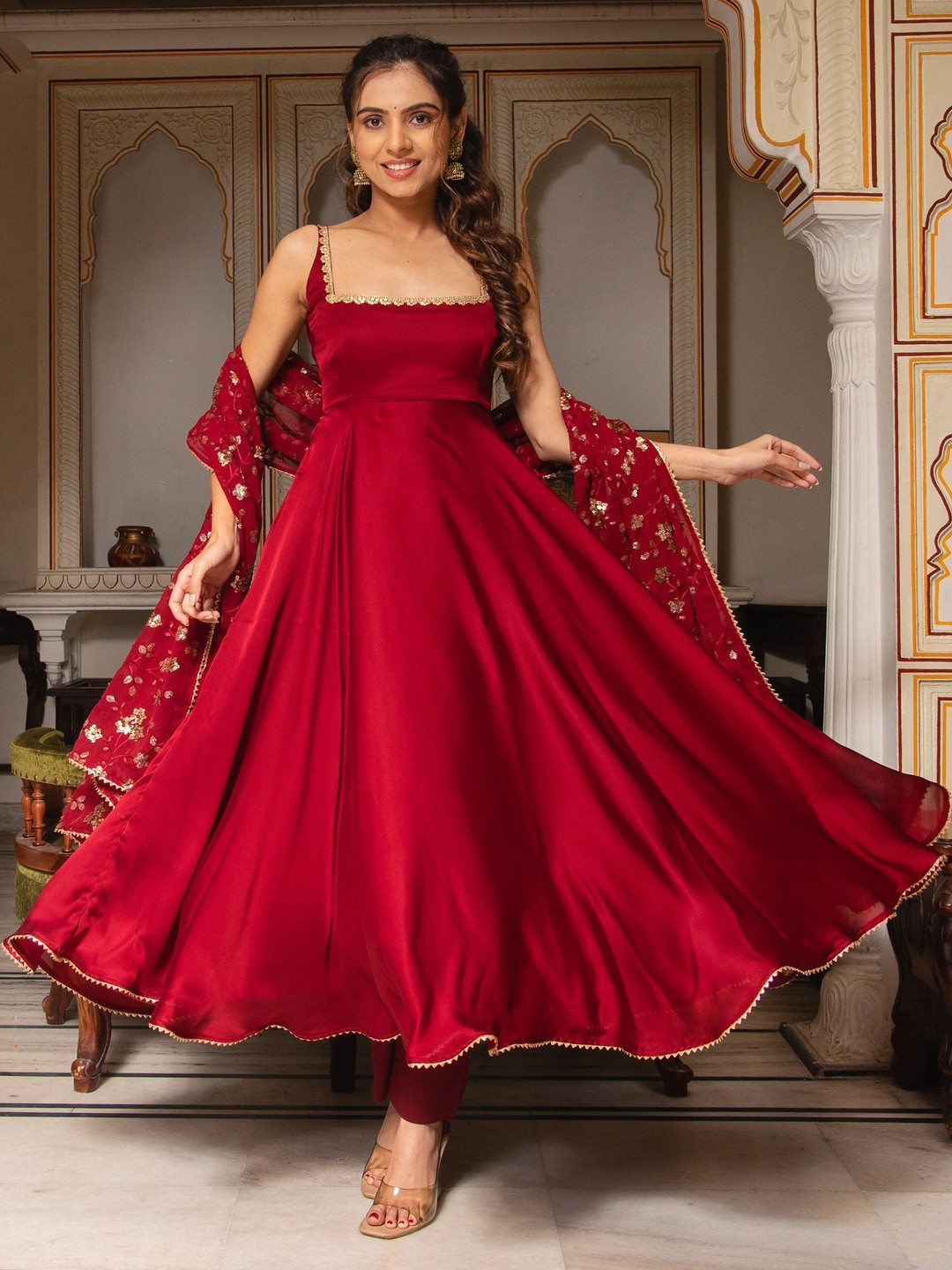 KALINI Women Ethnic Motifs Embroidered Sequinned Kurta with Pyjamas &