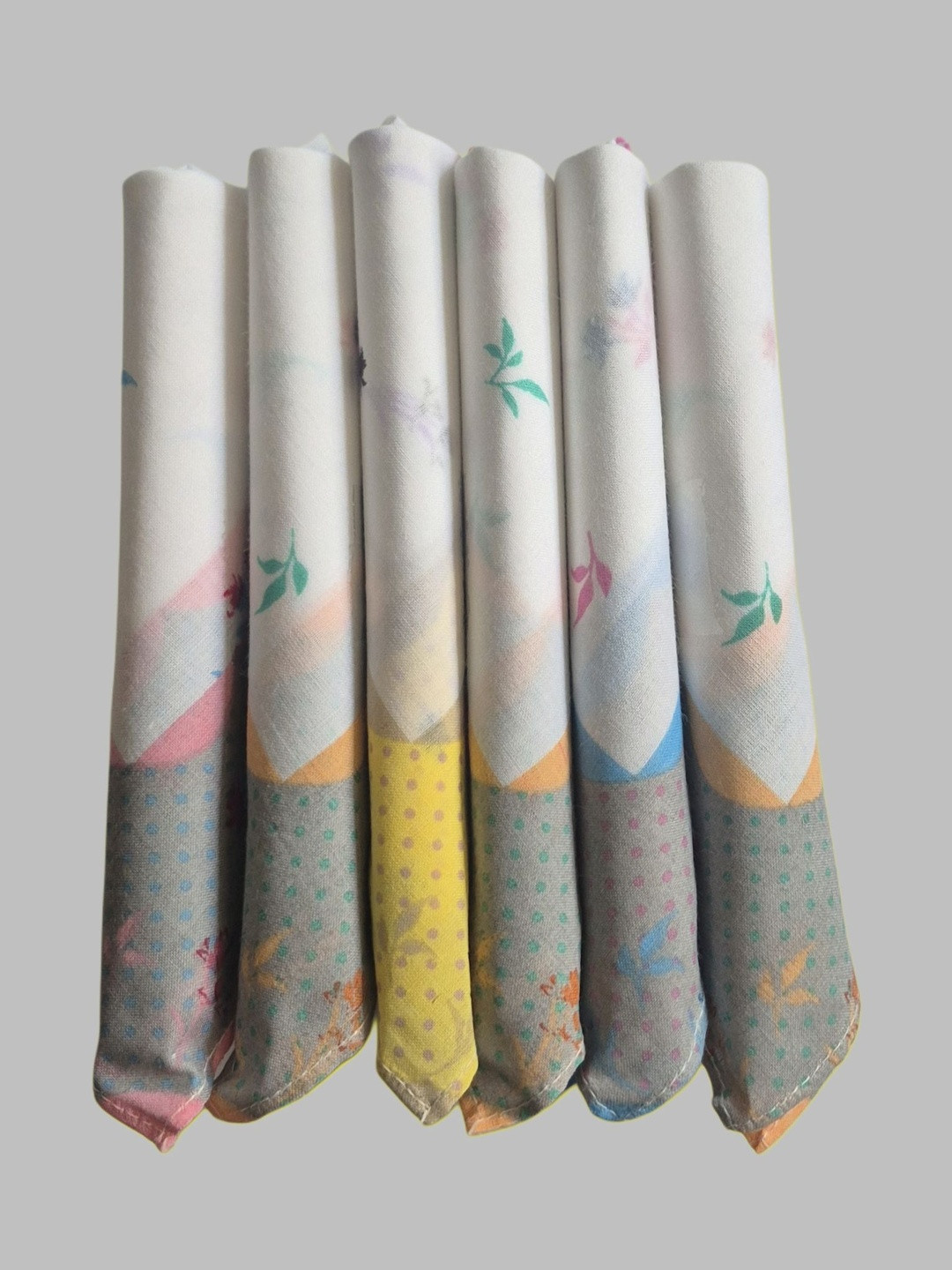 CROSSLINE Pack Of 6 Printed Cotton Handkerchief