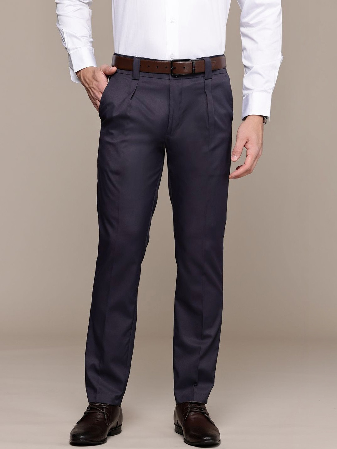 THE BEETEL HOUSE Men Relaxed Pleated Trousers