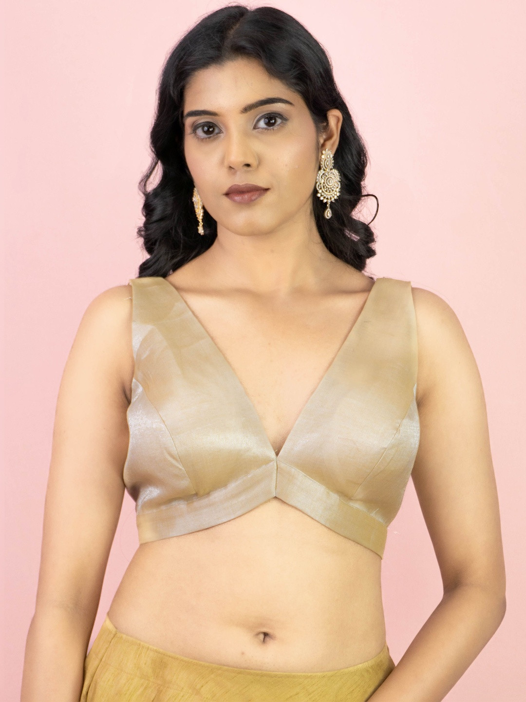 FIGURES DESIGNER Silk Solid Saree Blouse