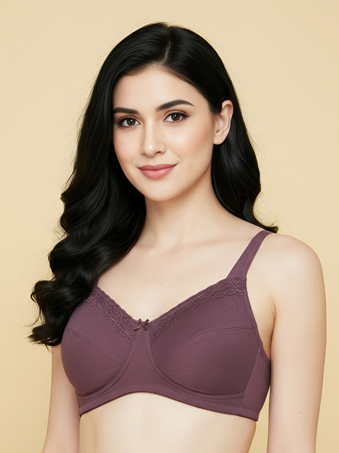 Zivame Double Layered Non Wired 3/4th Coverage Tshirt Bra - Flint