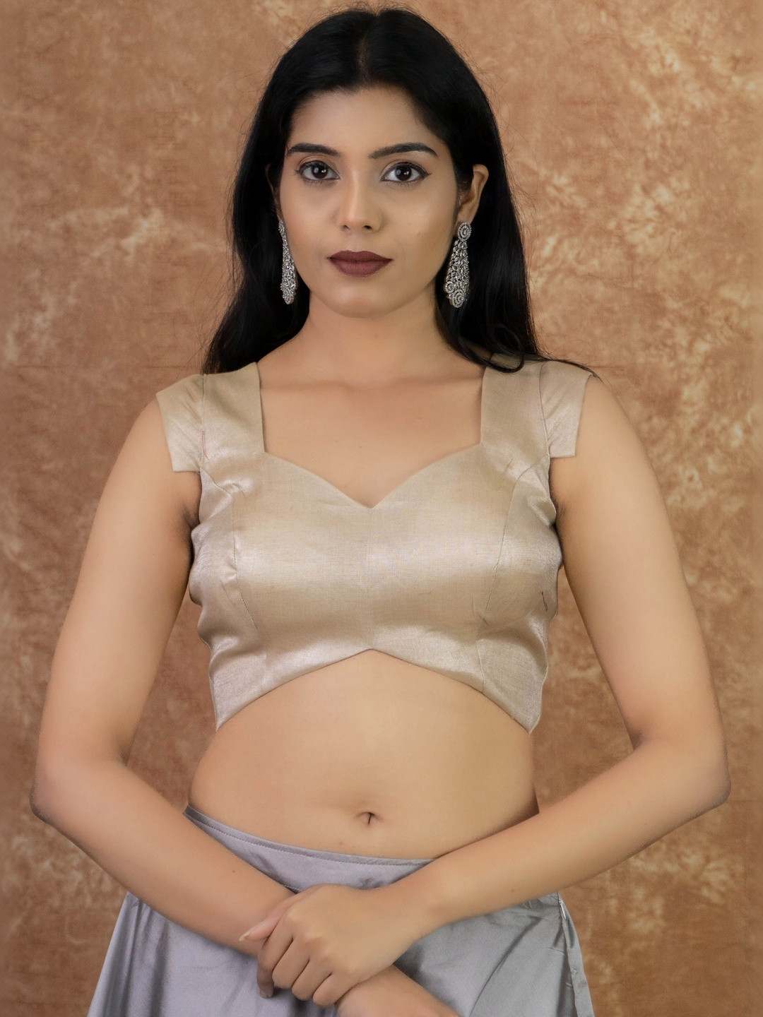 FIGURES DESIGNER Sweetheart Neck Sleeveless Saree Blouse