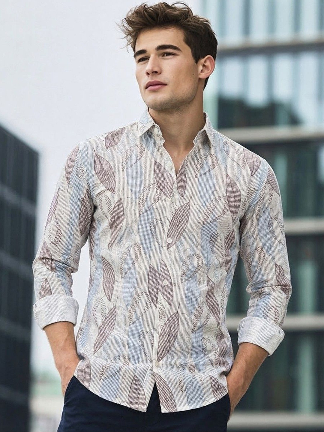 Moda Rapido Slim Fit Printed Shirts