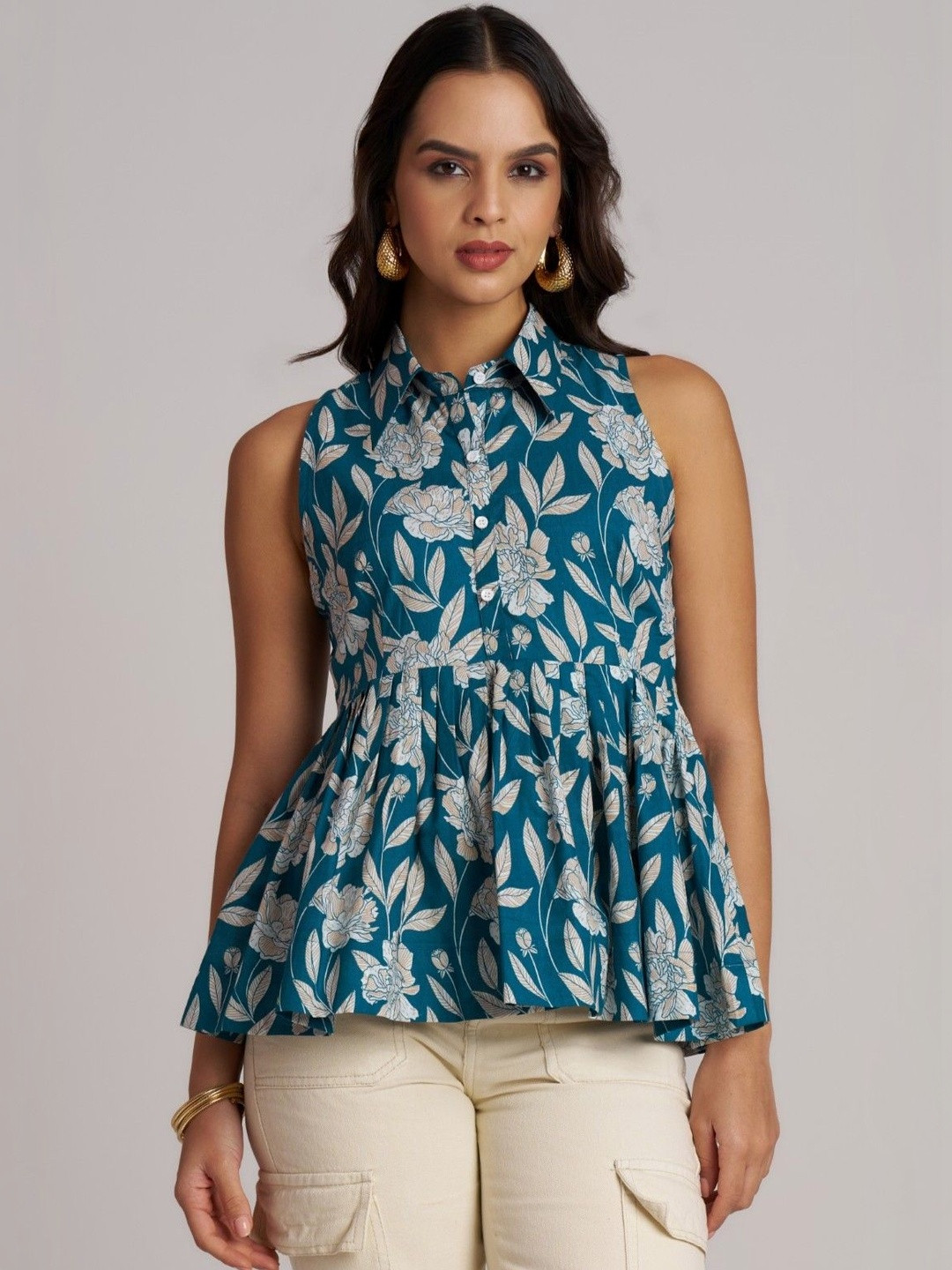 The Berry Bird Print Cotton Top