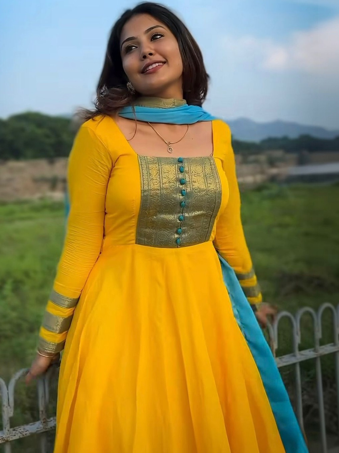 VASTRYN Women Solid Chanderi Cotton Ethnic Dress