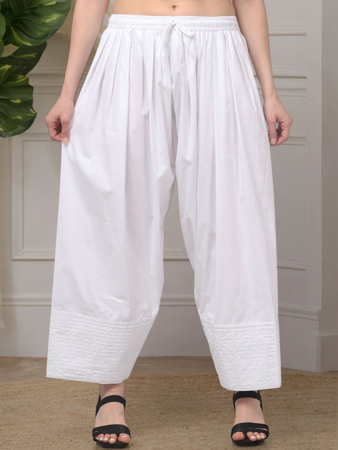 farukhi creation Women Solid Loose Fit Cotton Farshi Salwar