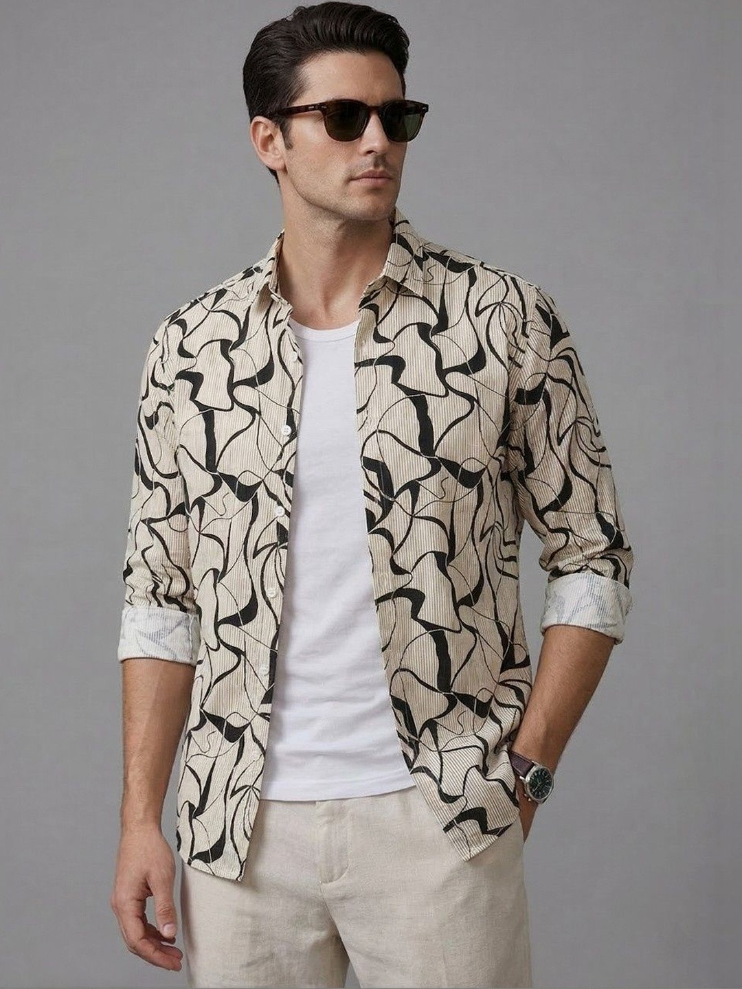 Moda Rapido Slim Fit Printed Shirts