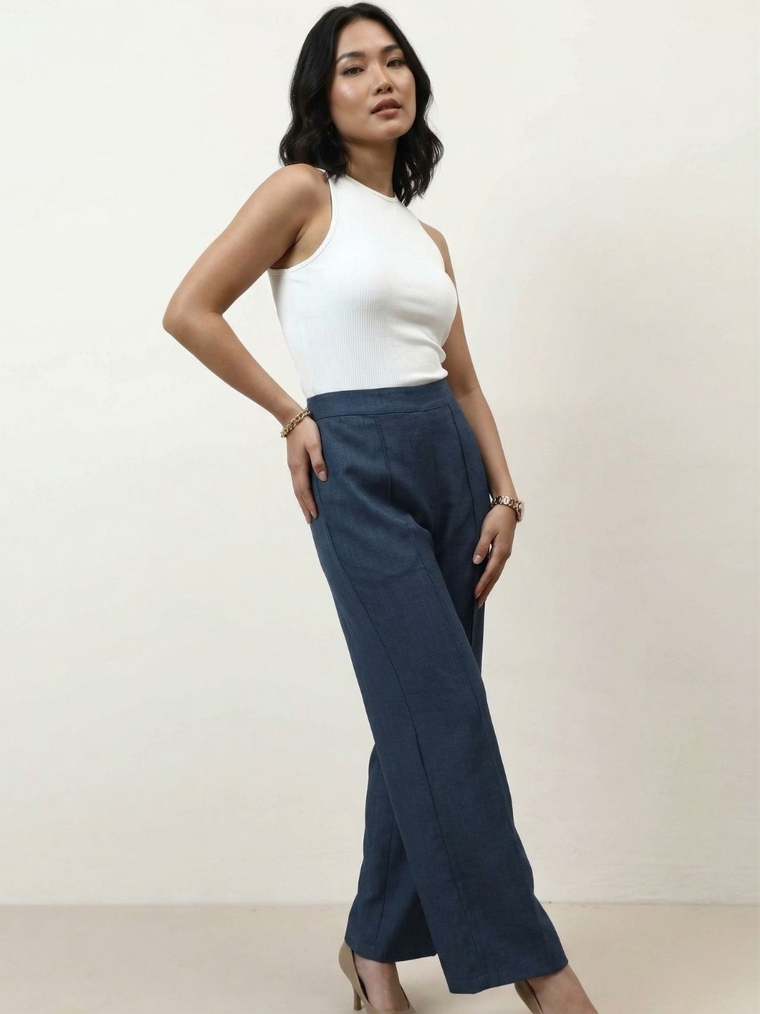 Athena Immutable Women Relaxed Straight Fit Easy Wash Trousers