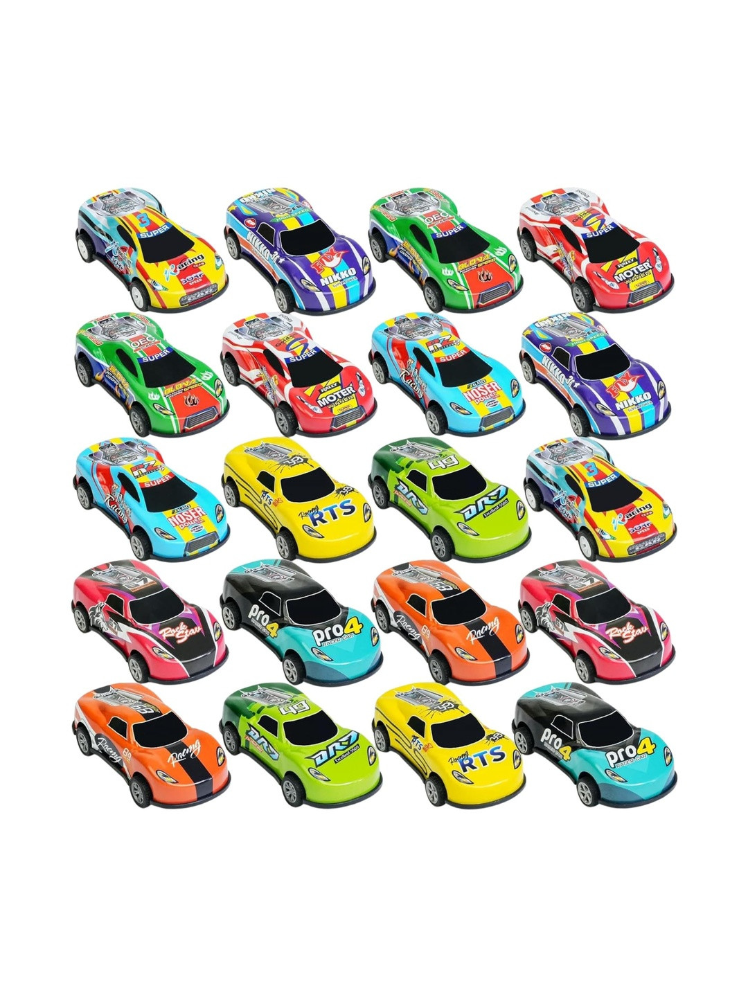 Learn With Fun Pack Of 24 Mini Pull Back Car Toy Vehicles