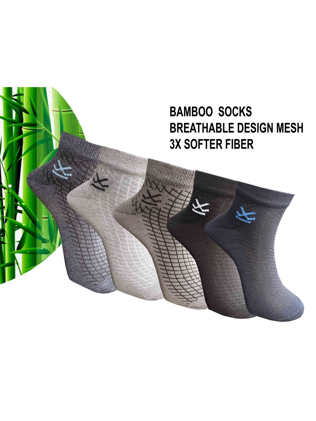WROGN Unisex Pack of 5 Cotton Blend Assorted Patterned Ankle Length Socks