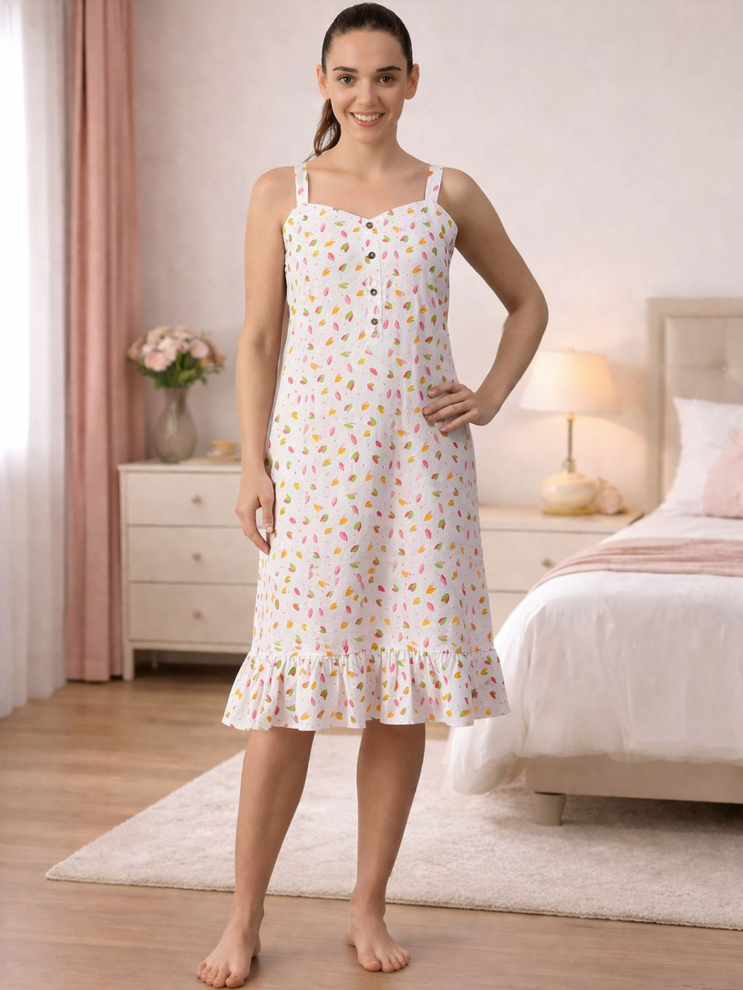 CLOCHOICE Printed Nightdress