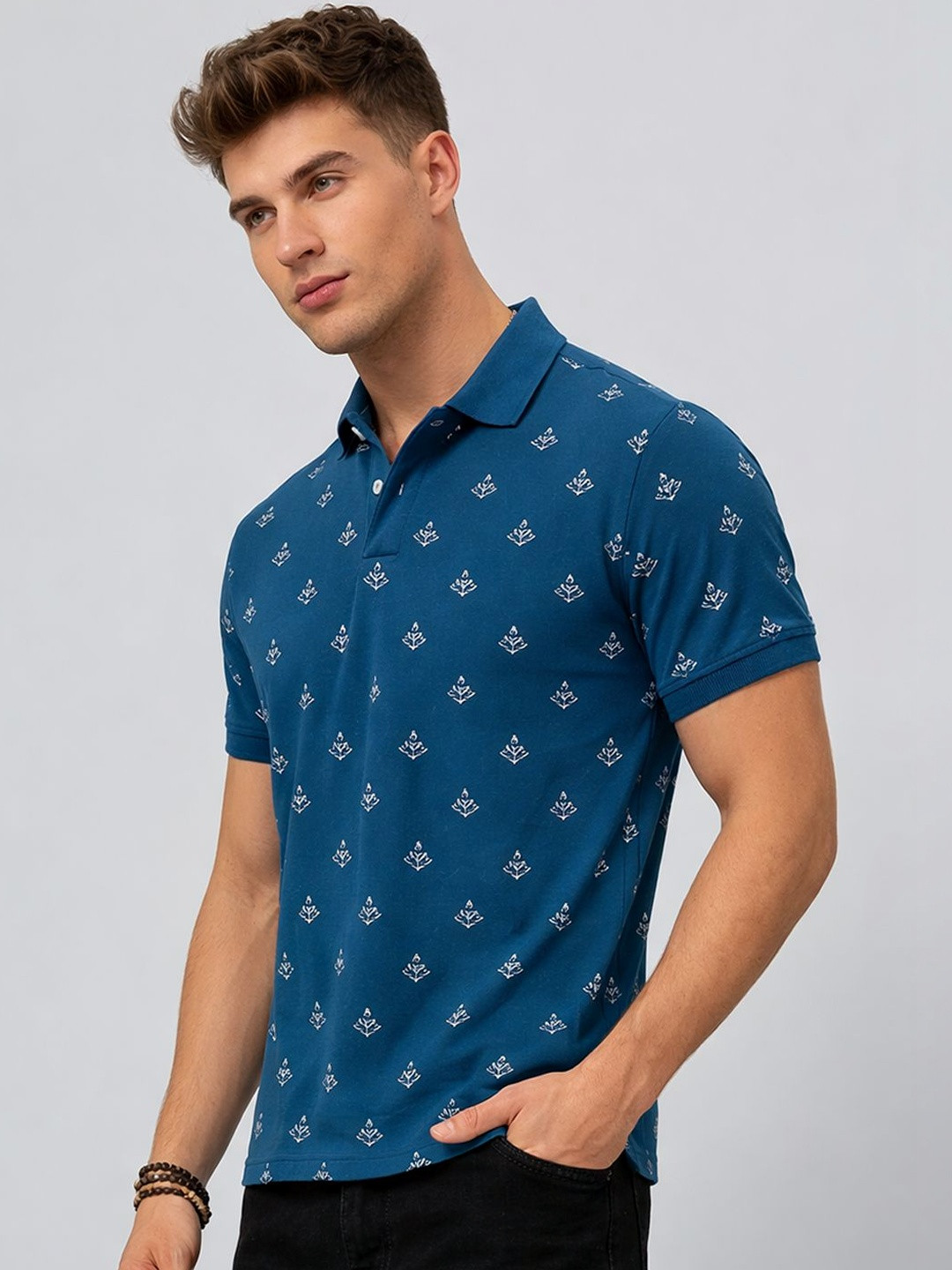 HERE&NOW Mens Polo Regular Fit Half Sleeve Casual Wear Tshirts