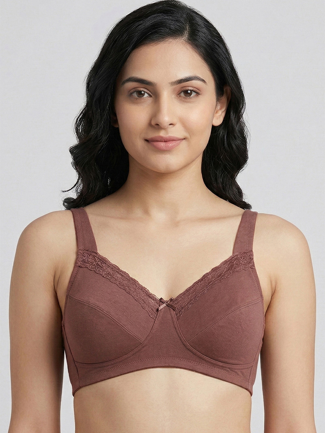 Zivame Double Layered Non Wired 3/4th Coverage Tshirt Bra - Tap Shoe