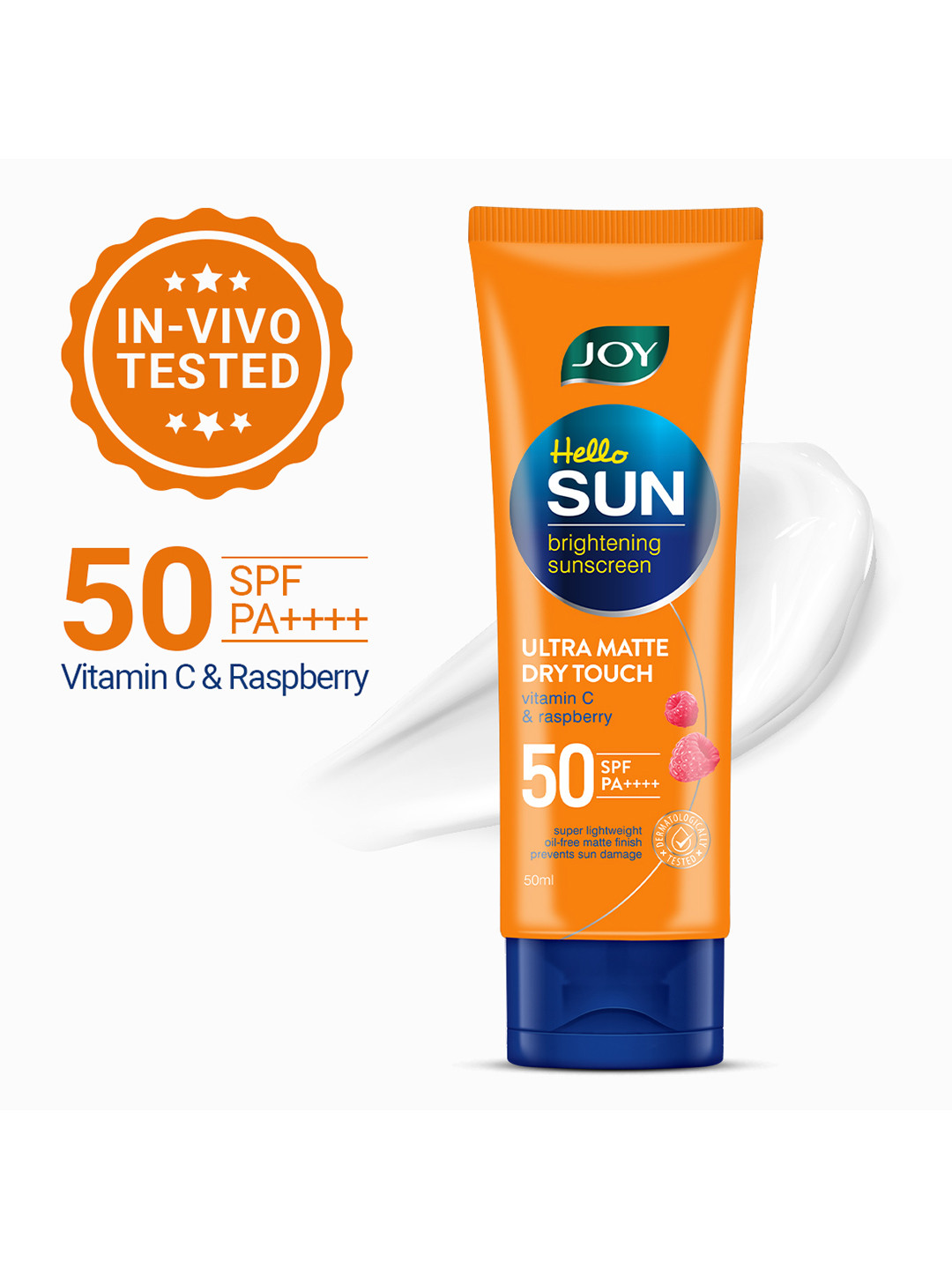 JOY Ultra Matte Sunscreen SPF 50 PA++++ Lightweight & Water Resistant - 50ml