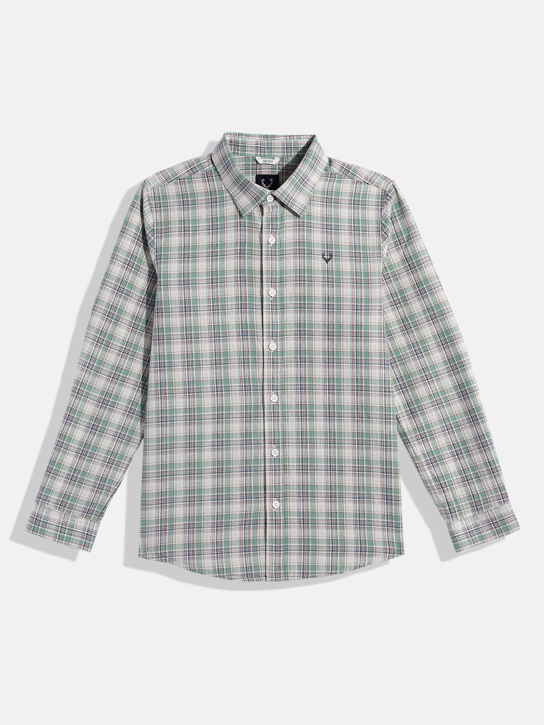 Allen Solly Junior Boys Pure Cotton Sport Fit Checked Casual Shirt