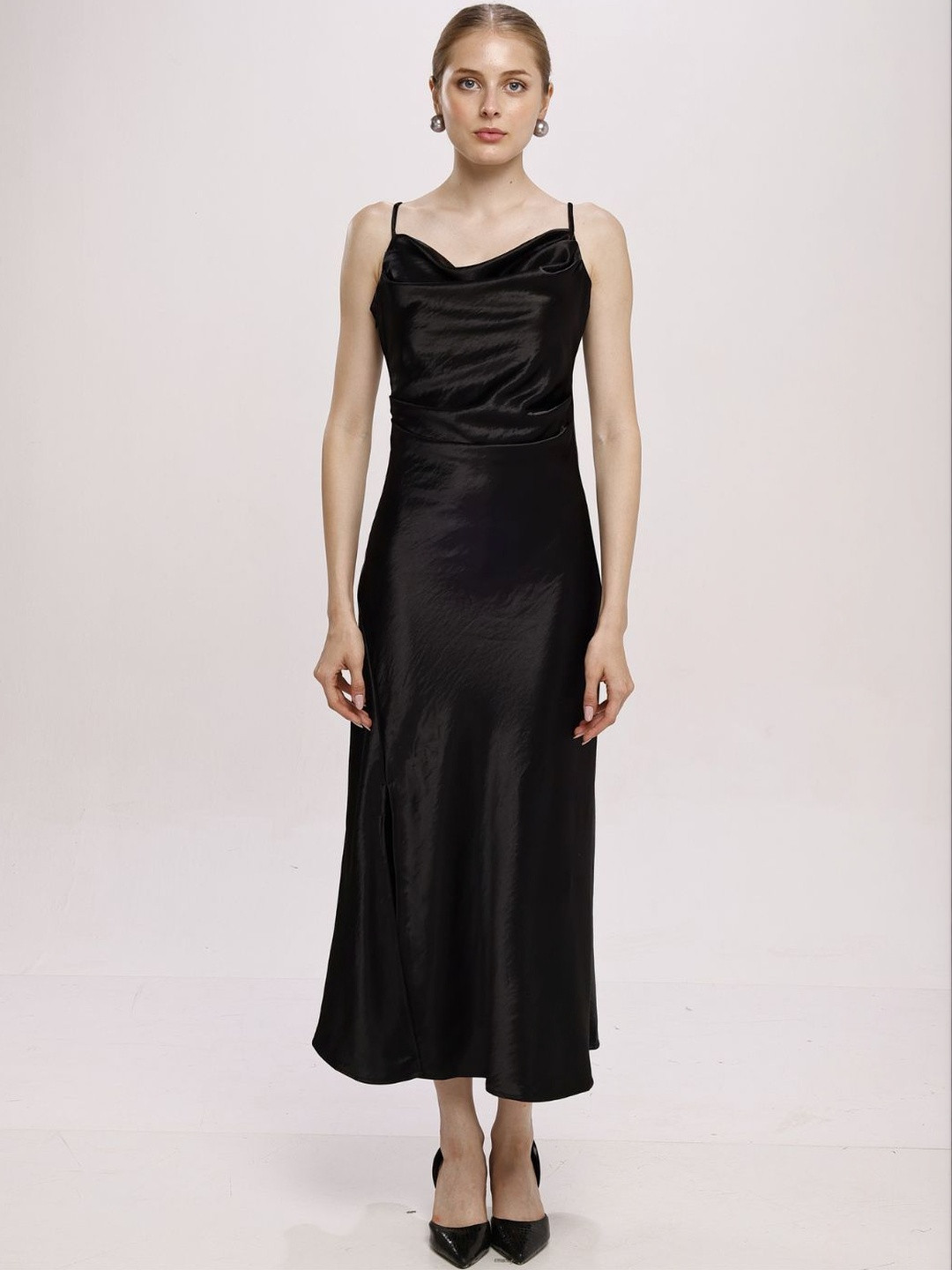 Boonne Fashions Cowl Neck Sheath Midi Dress