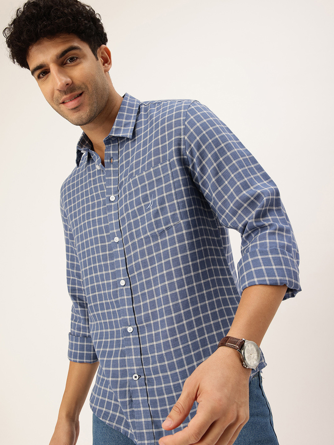 Nautica Premium Slim Fit Checked Casual Shirt
