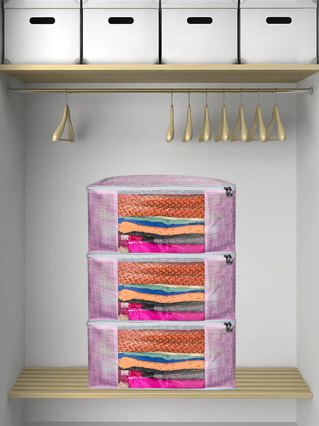 AARON INC Pink Set of 4 Reusable Multi-Utility Organisers