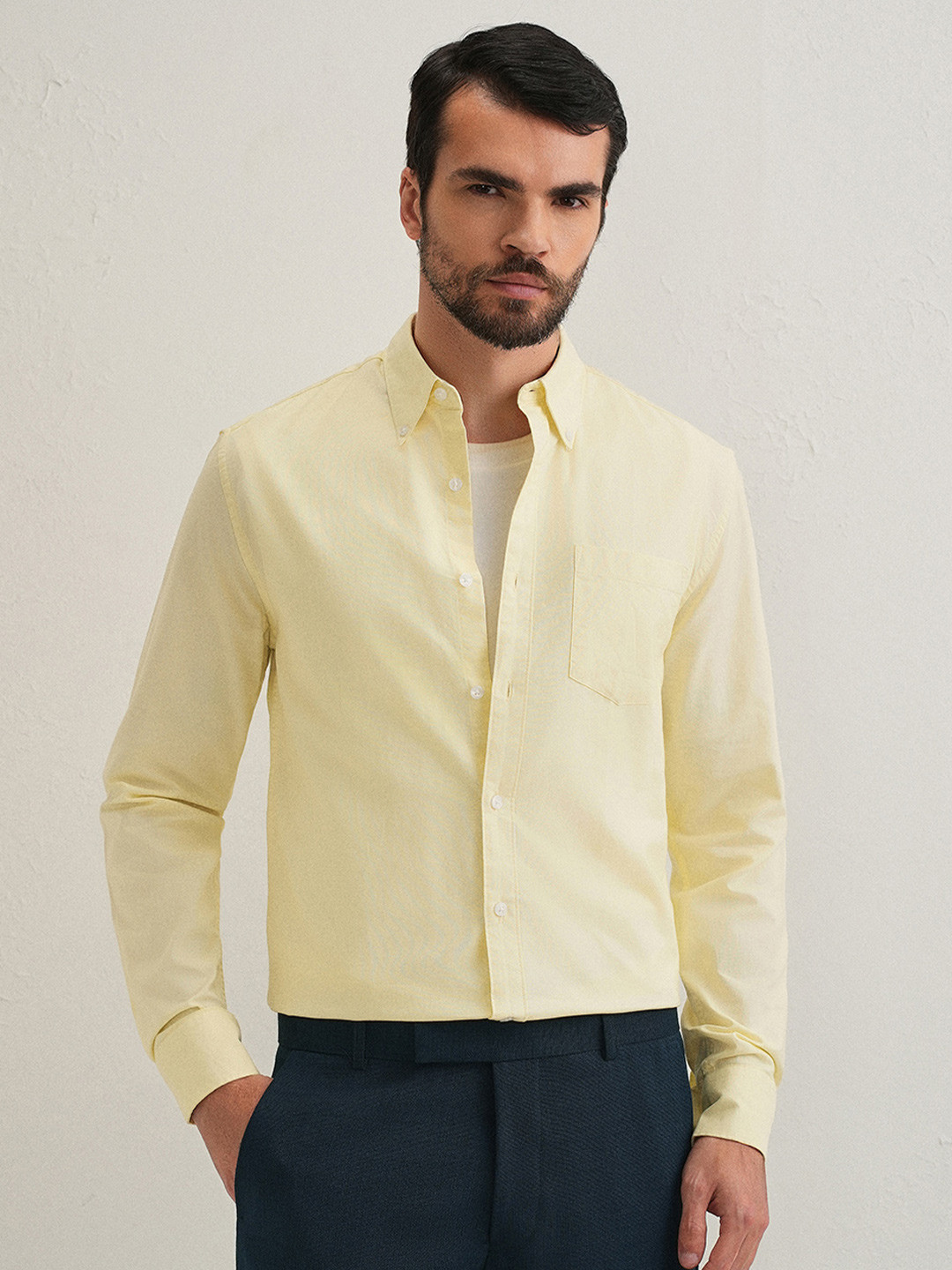 Banana Club Men Classic Slim Fit Opaque Casual Shirt