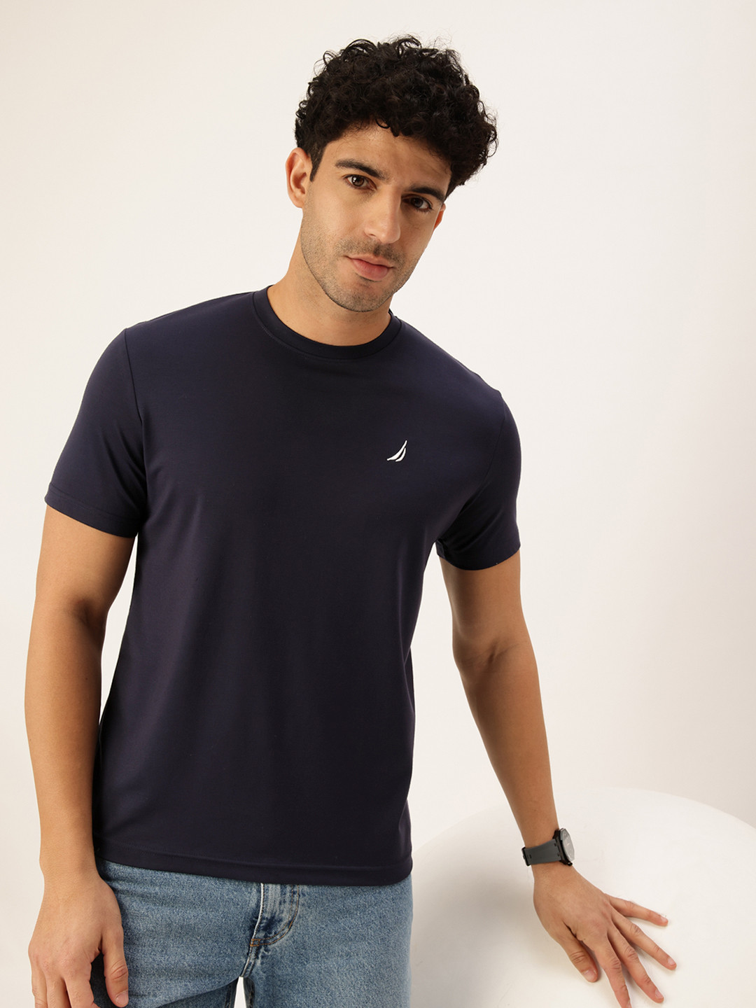 Nautica Round Neck Knitted T-shirt
