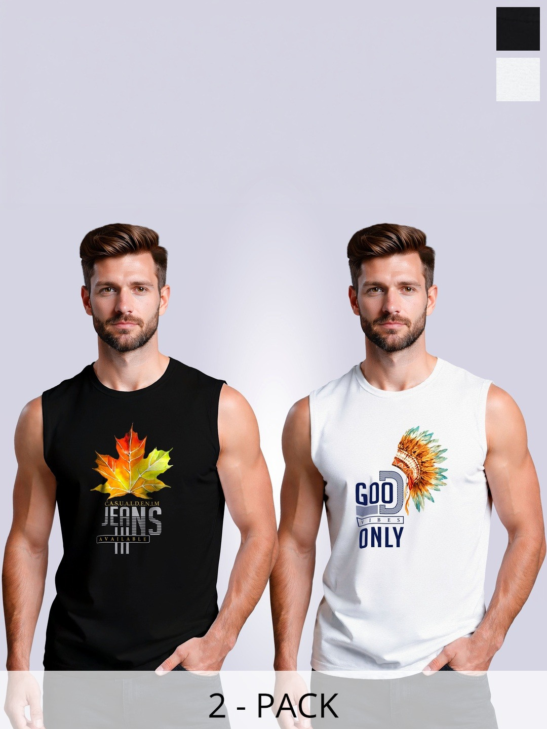 I&D Men 2 Cotton Printed T-shirt