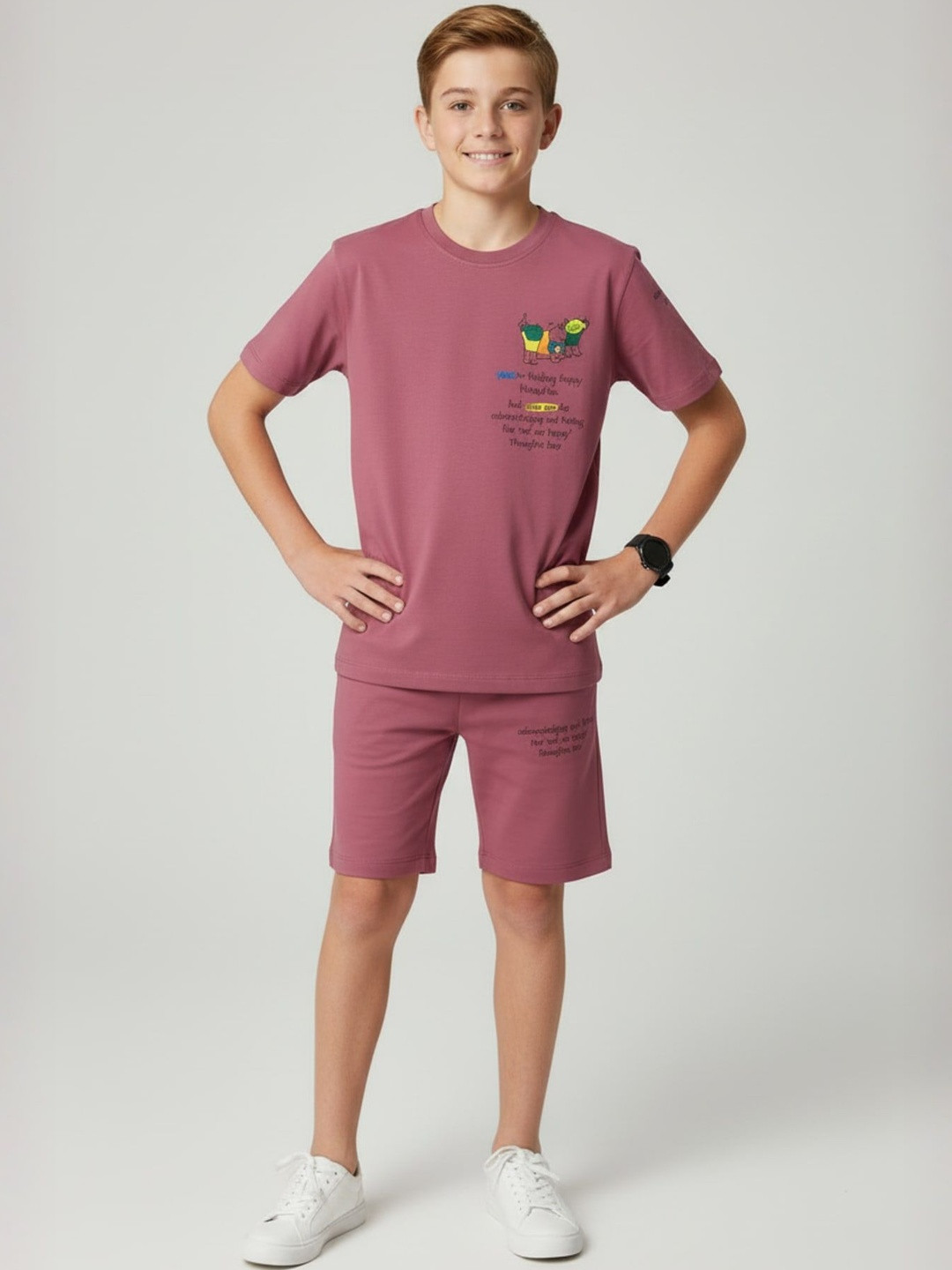 URBANBOYS CLUB Boys Printed T-shirt with Shorts