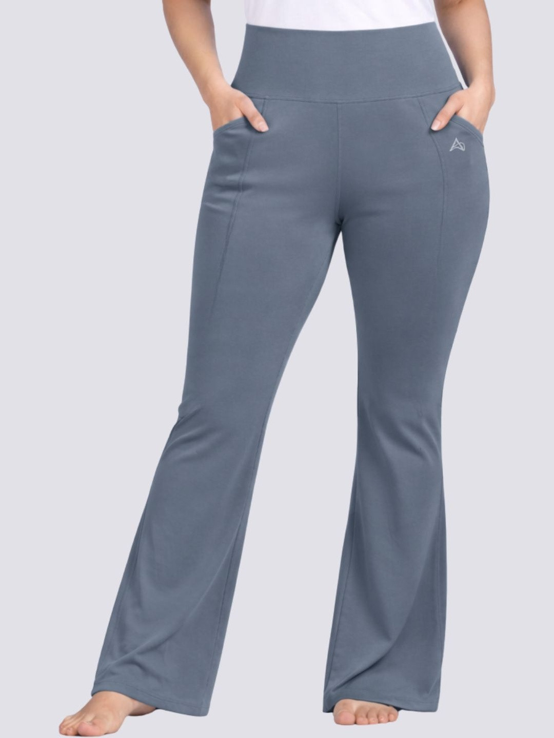 AGUANTE Women Bootcut Brand Logo Yoga Track Pants