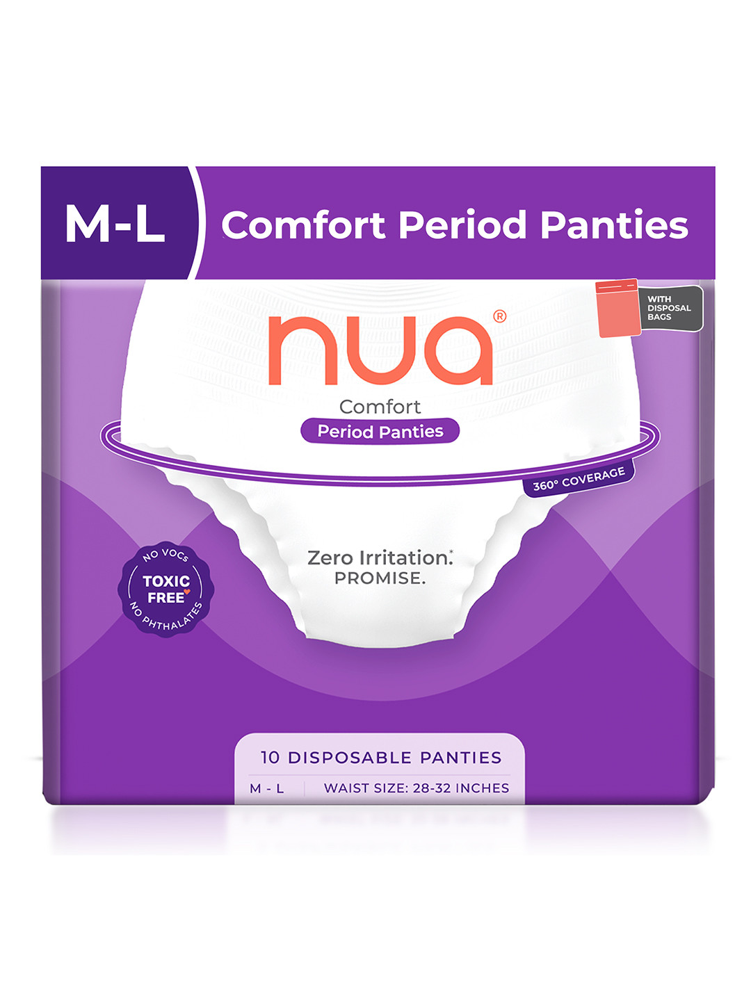Nua Comfort Disposable Period Panties- M-L- 10 Pcs
