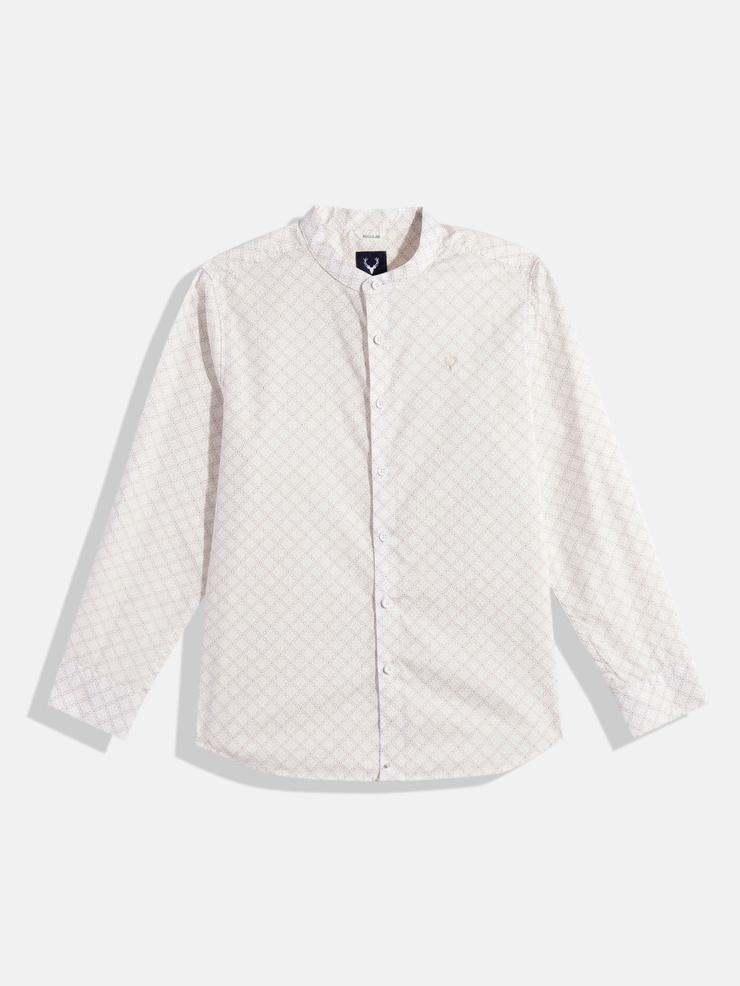 Allen Solly Junior Boys Geometric Printed Band Collar Pure Cotton Casual Shirt