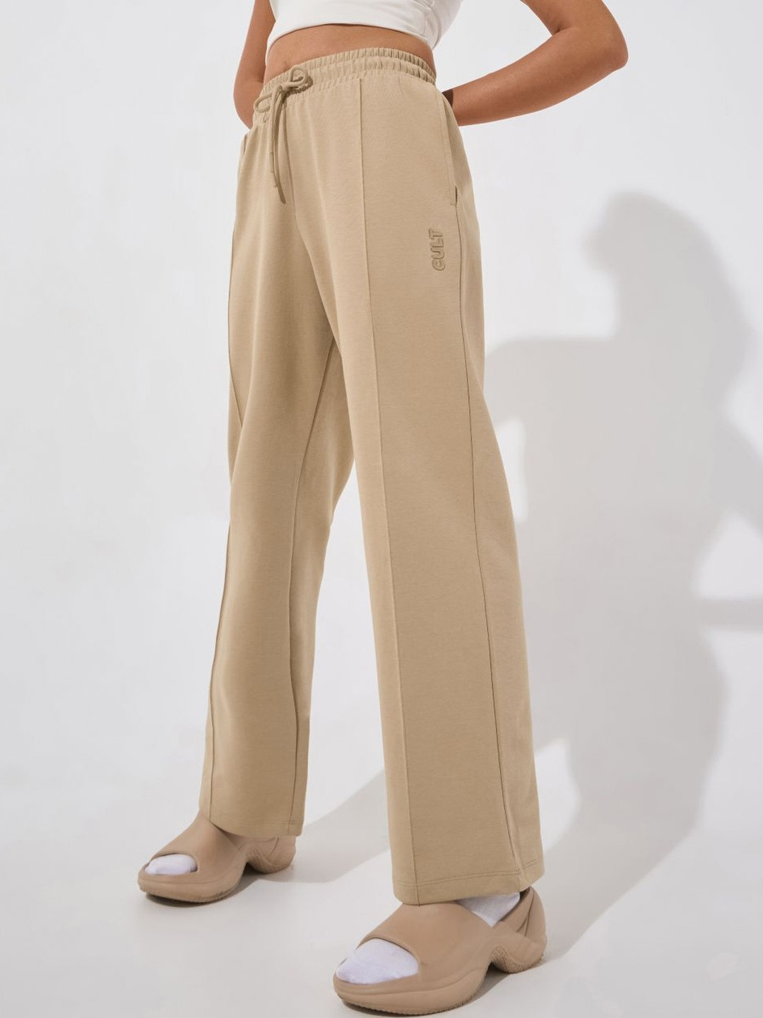 CULT Women's Beige Ultra Luxe Tailored Trackpants
