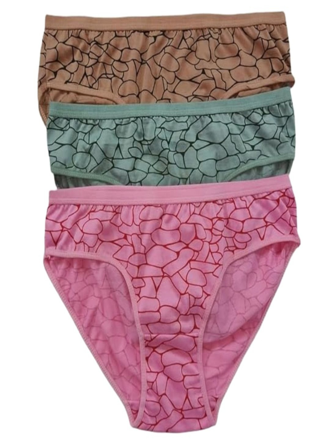 VYAPAK CREATION Women Pack of 3 Printed Assorted Cotton Blend Basic Briefs