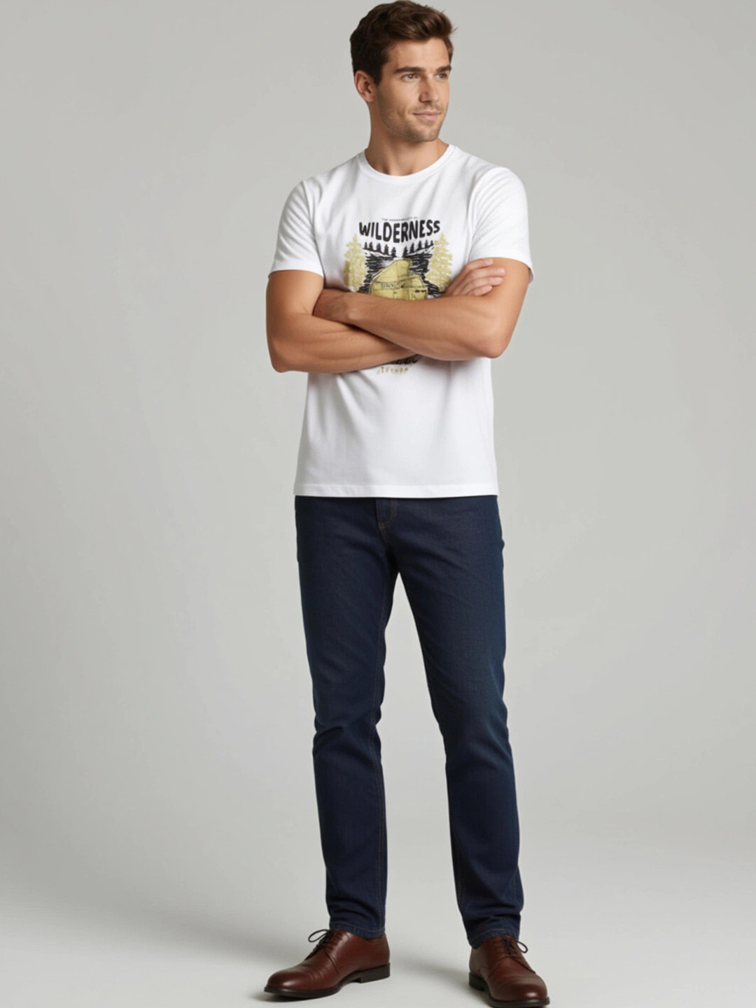 The Roadster Lifestyle Co. Typography Printed Round Neck Cotton T-Shirt