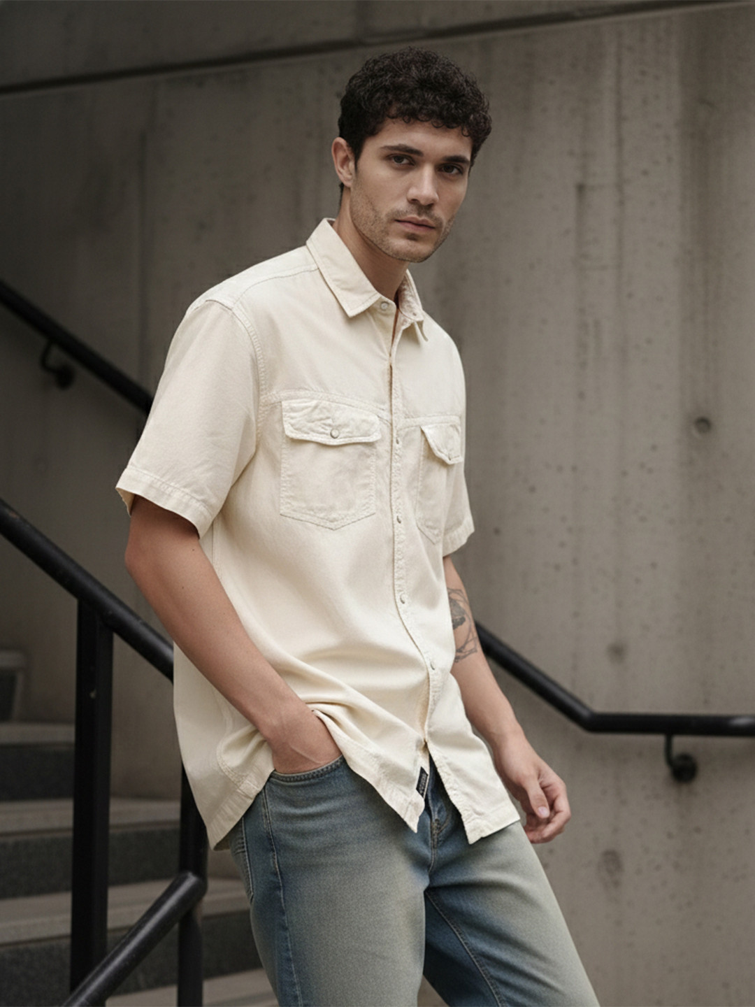 The Roadster Life Co. Pure Cotton Relaxed Fit Shirt