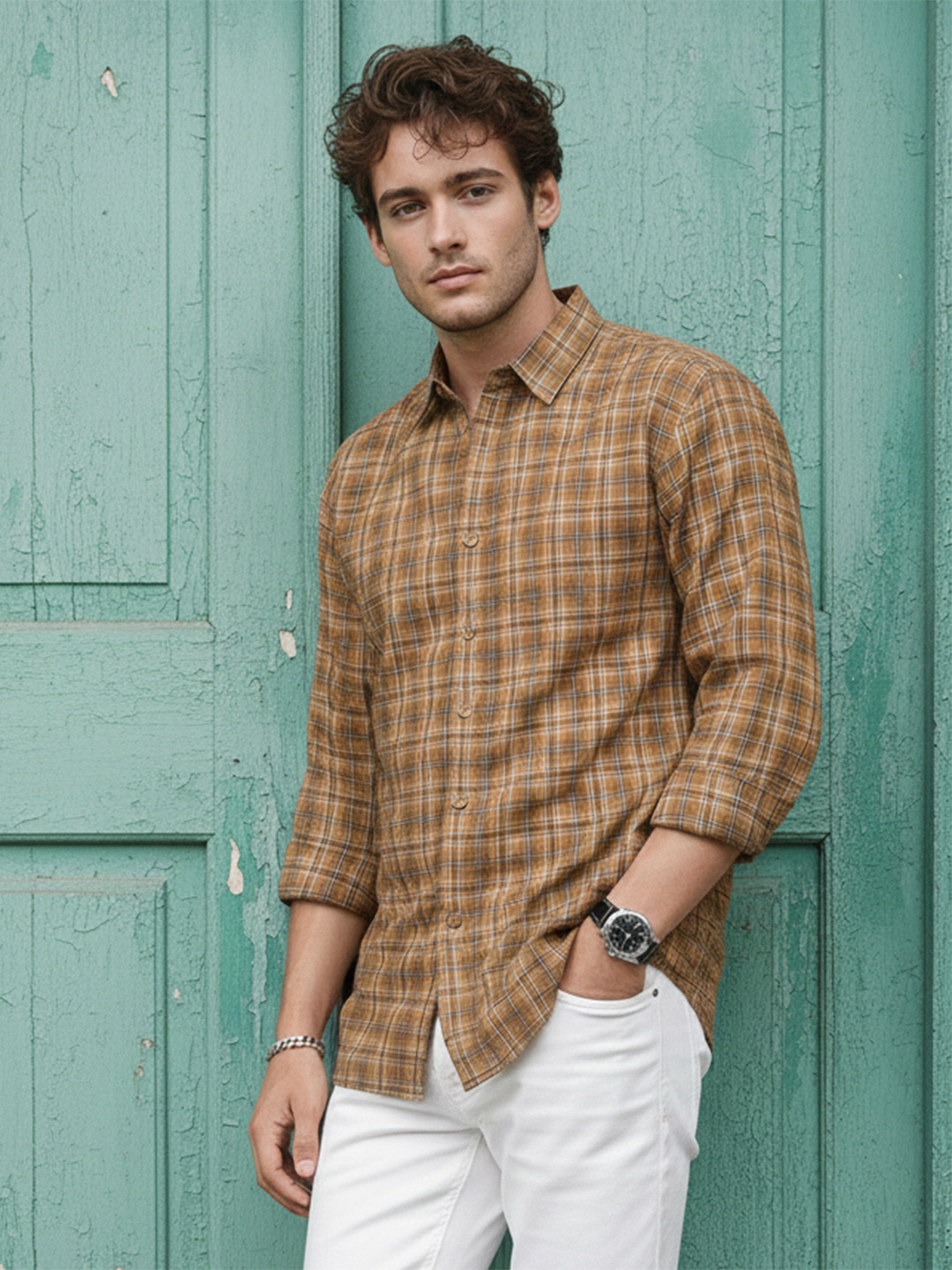 The Roadster Life Co. Checked Pure Cotton Casual Shirt